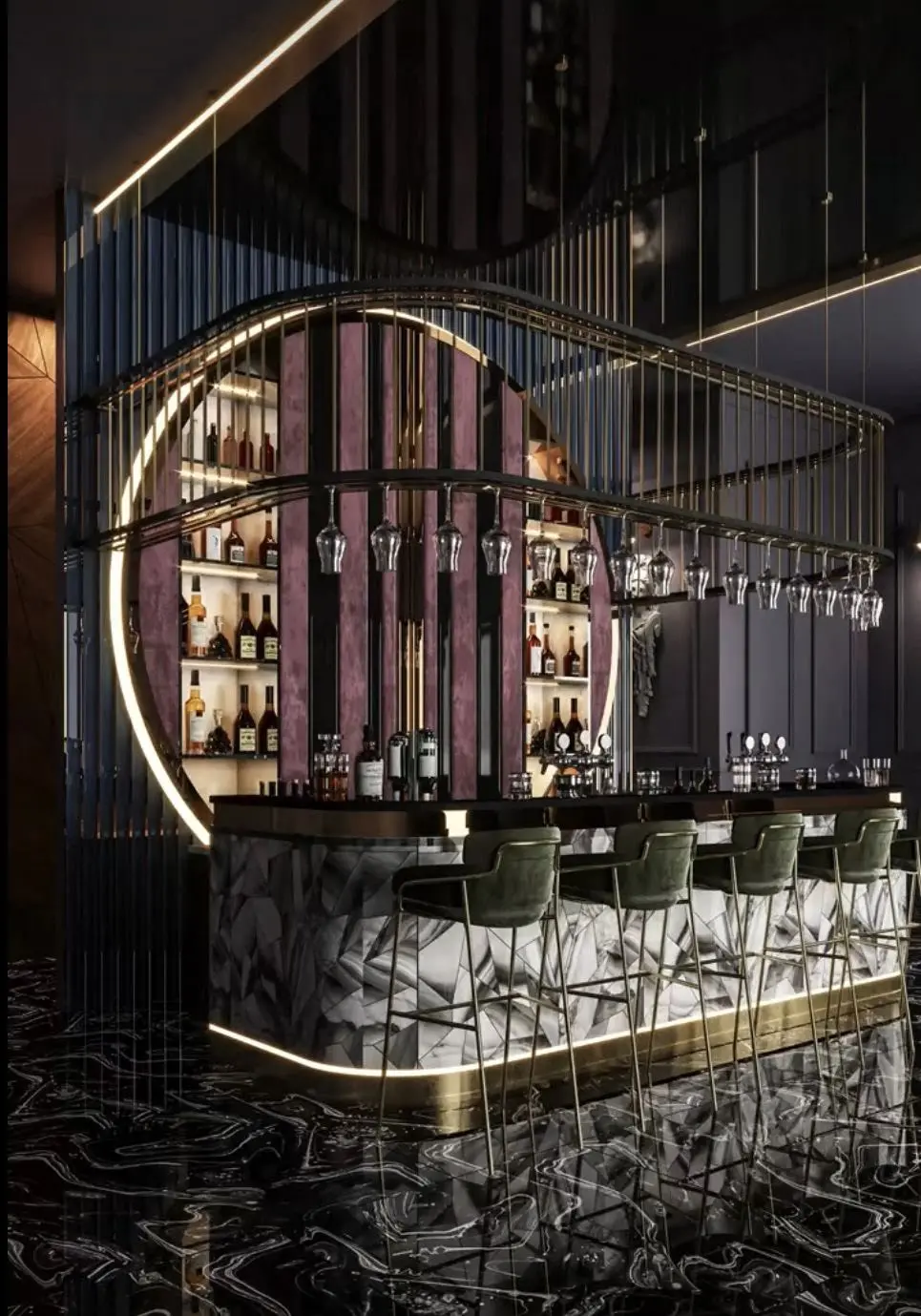 tu bep quay bar – hình ảnh Bluecons