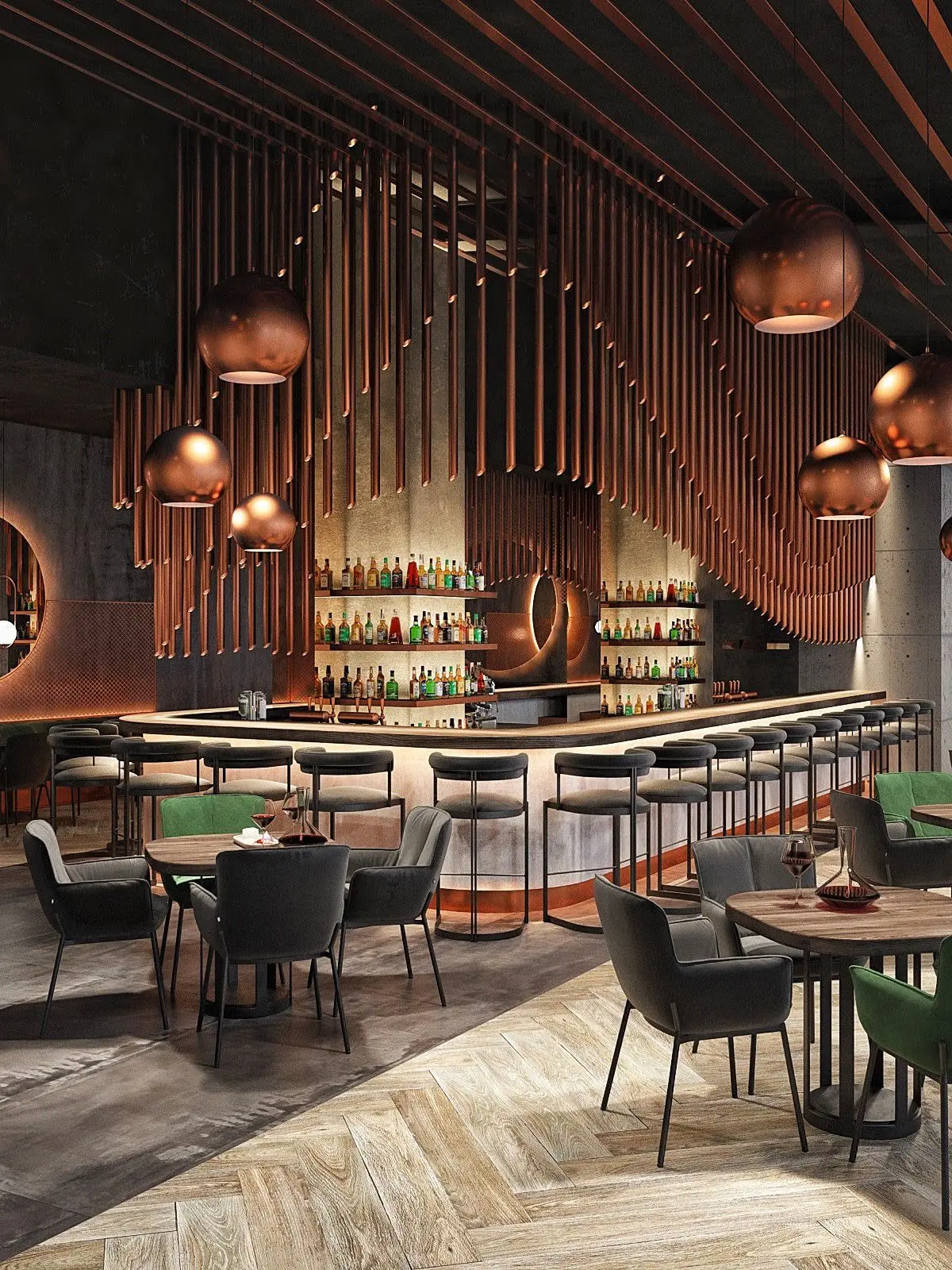 tu bep quay bar – hình ảnh Bluecons