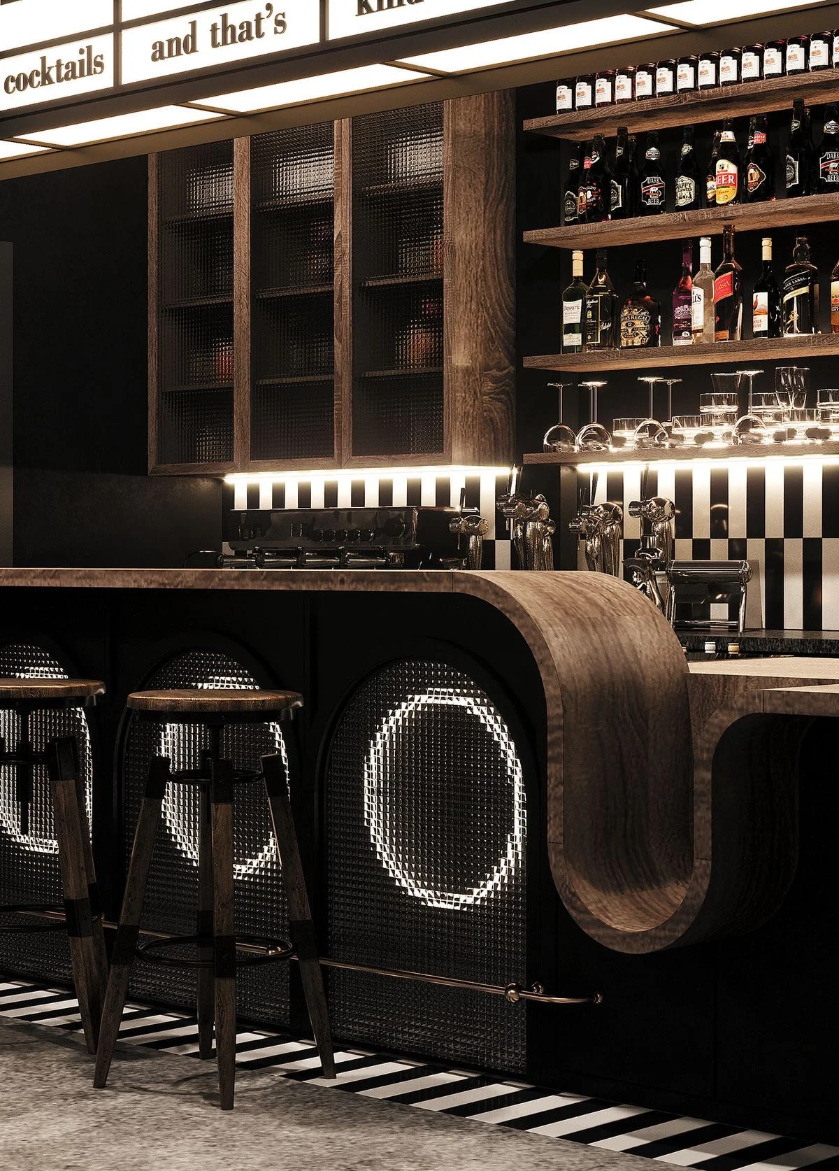 tu bep quay bar – hình ảnh Bluecons