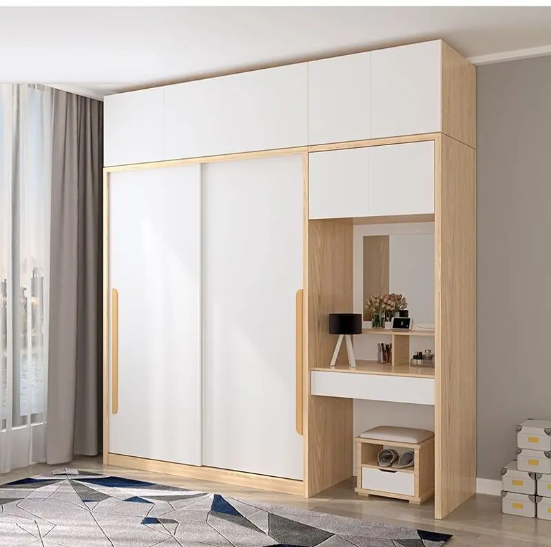 Một mẫu tủ quần áo đẹp, tích hợp bàn trang điểm
