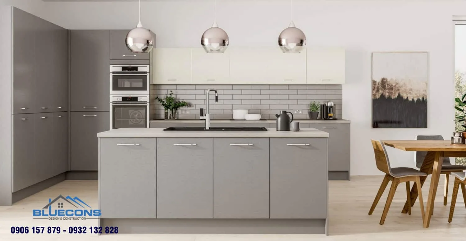 Mẫu tủ bếp chữ i dài 3m 39 Tủ bếp chữ I dài 3m rộng rãi, thoải mái chứa đồ