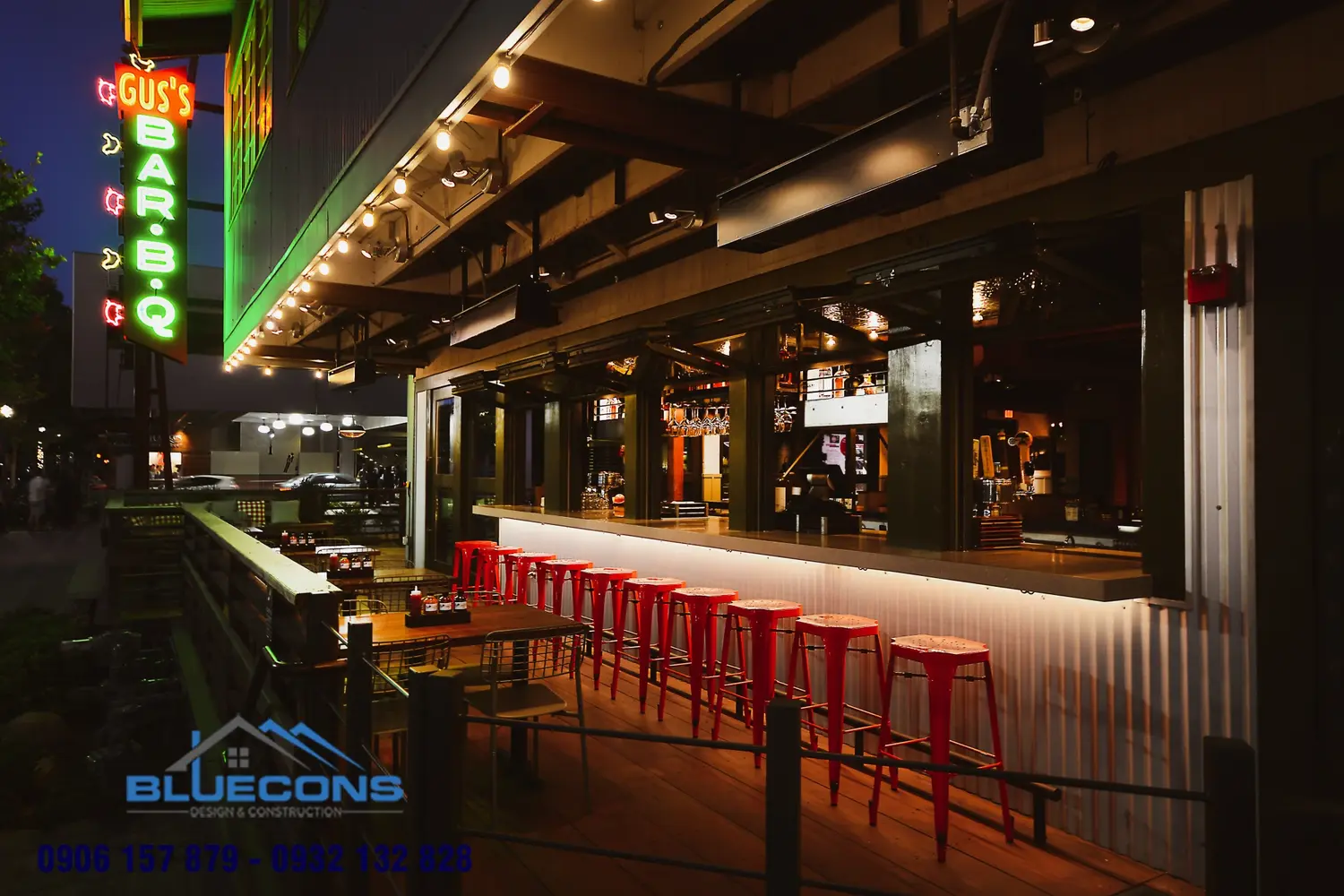quay-bar-cafe-ngoai-troi-8-1 Quầy Pha Chế Bằng Gỗ Kết Hợp Khung Sắt