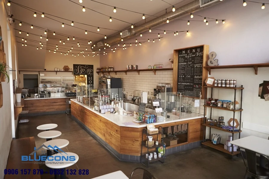 quay-bar-quan-cafe-nho-dep-6-1 Quầy Pha Chế Bằng Gỗ Kết Hợp Khung Sắt