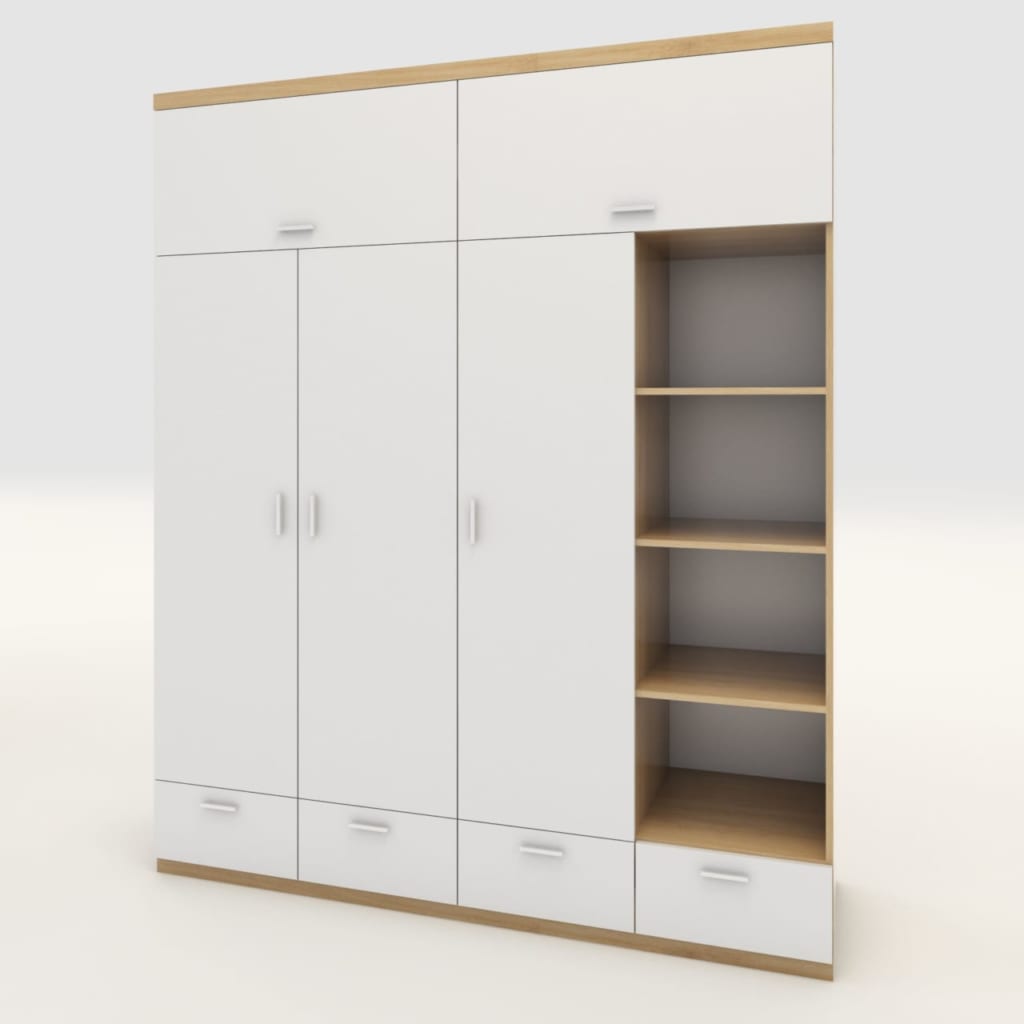 Tủ quần áo màu trắng 6 Mẫu tTủ quần áo cửa lùa bằng MDF trắng