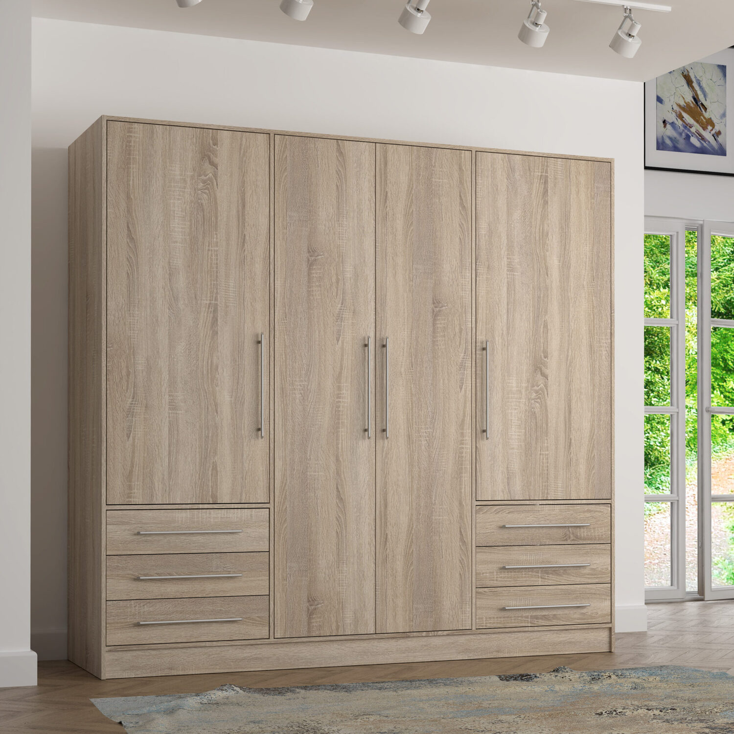 Tủ gỗ MDF 4 cánh 6 Tủ gỗ MDF 4 cánh tiện nghi