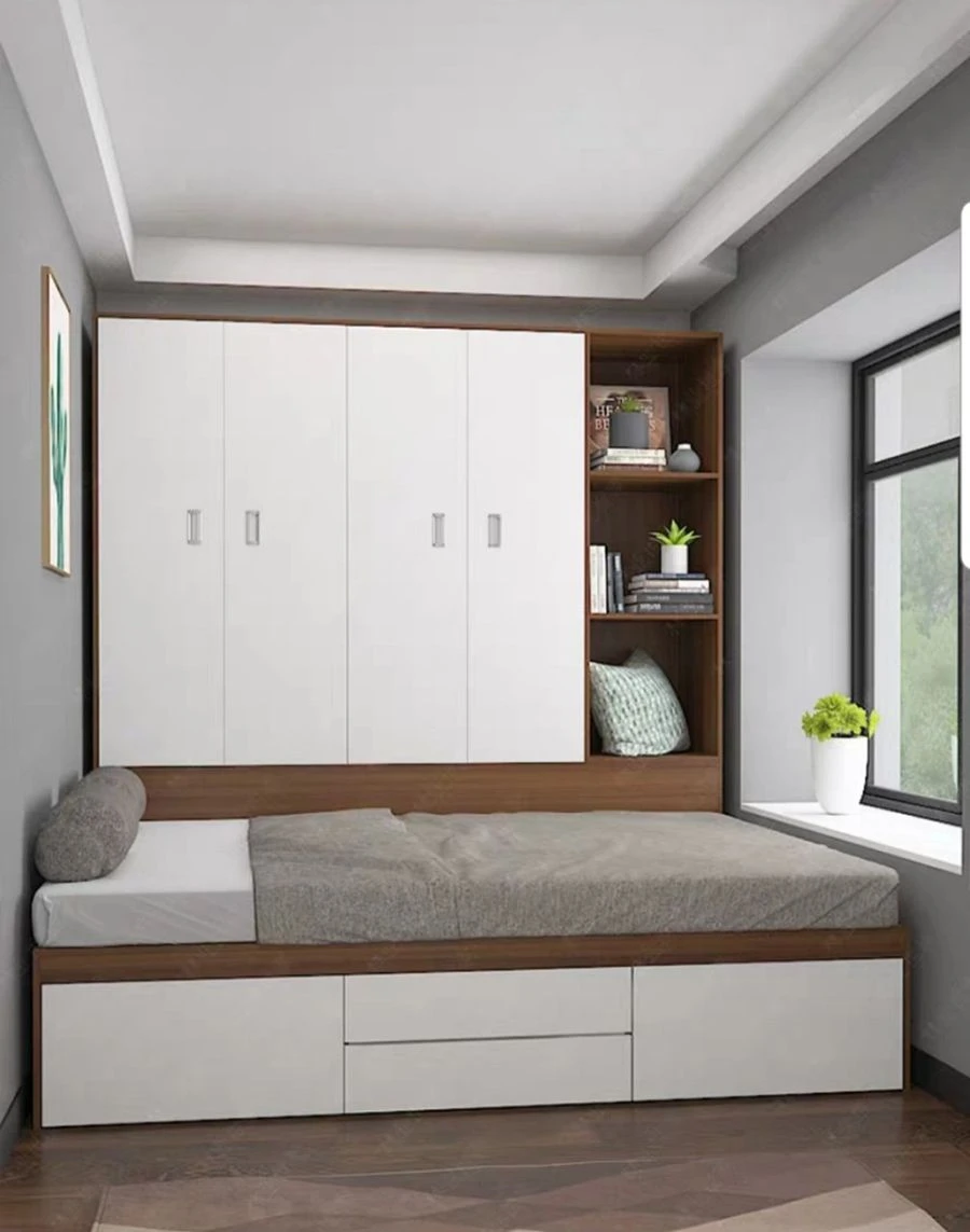 mau-giuong-ngu-ket-hop-tu-quan-ao-cho-nha-pho Tủ Gỗ MDF Phủ Melamine