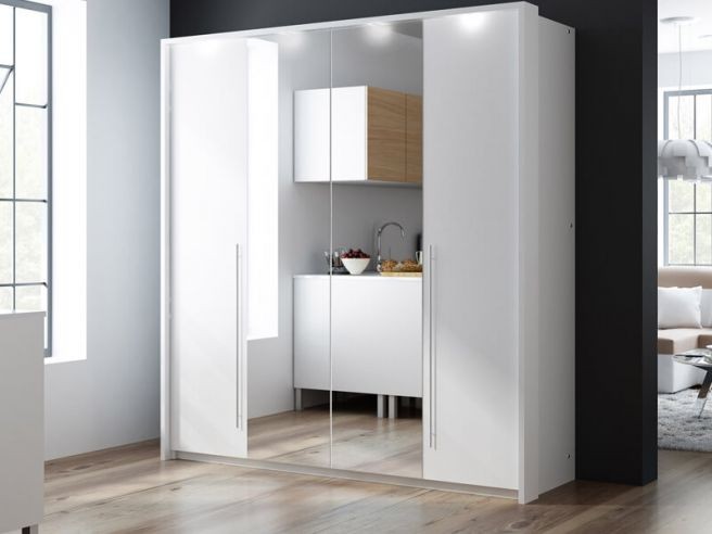 Tủ đựng quần áo có gương bằng gỗ