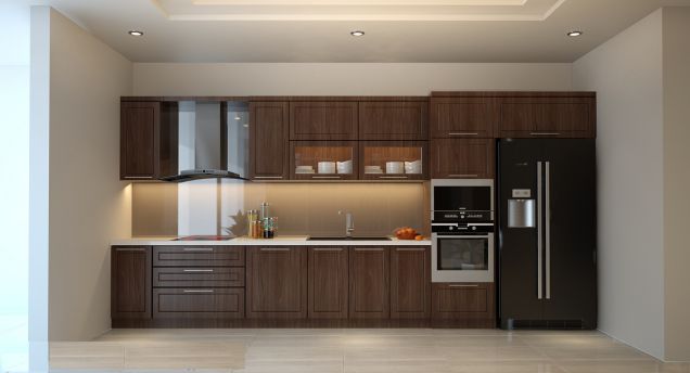 Tủ bếp thông minh bằng gỗ 11 Mẫu tủ chữ I