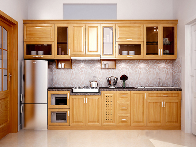 Tủ bếp chữ I dài 3m 4 Tủ bếp chữ i dài 3 mét gỗ Sồi được đánh bóng với thiết kế tối giản phù hợp mọi gam màu trong gia đình bạn.