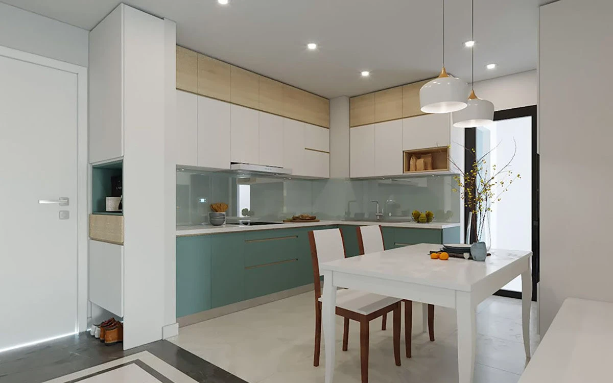 tu-bep-chu-l-dep-mau-nau-trang-xanh-e1651762692271 Kích thước tủ bếp chữ L