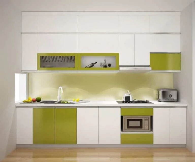 TỦ BẾP GỖ SƠN TRẮNG