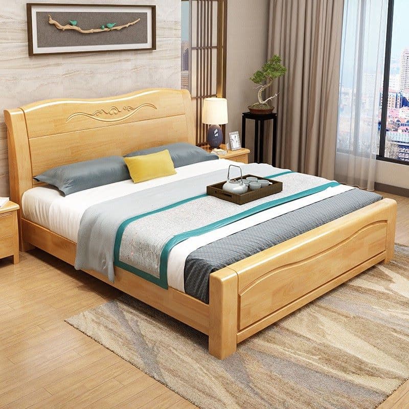 Giường gỗ xoan đào có màu sắc đẹp mắt, sang trọng