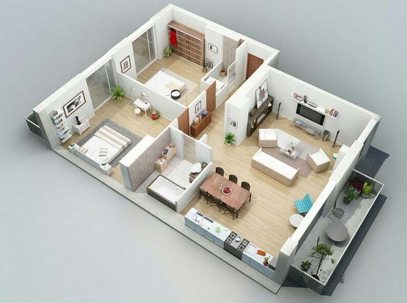 Bản vẽ nhà phố 3D 