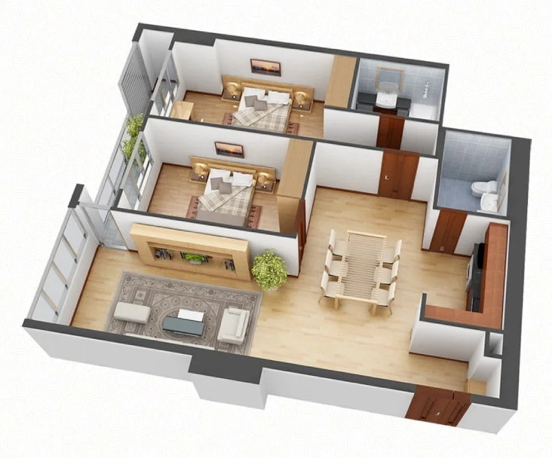mẫu nhà chung cư 70m2