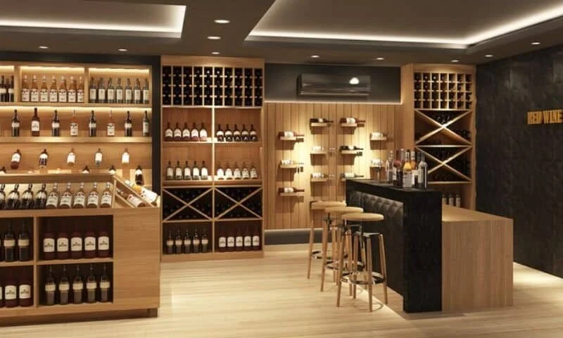 thiết kế cửa hàng rượu vang
