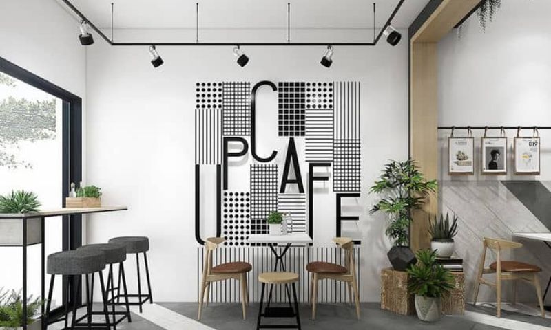Thiết kế 3D quán cafe phong cách hiện đại