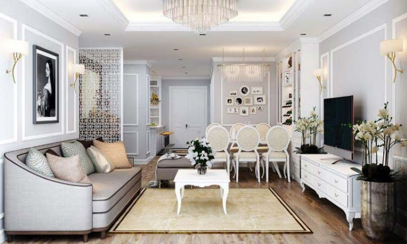 Mẫu thiết kế nội thất nhà phố tân cổ điển