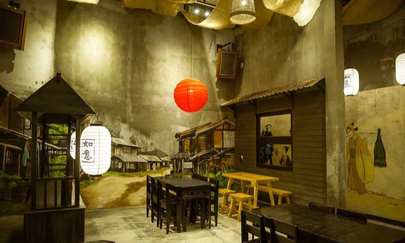 Thiết kế quán cafe diện tích 100m2 kiểu Nhật ấn tượng