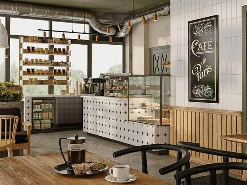 thiết kế quán cafe trong nhà
