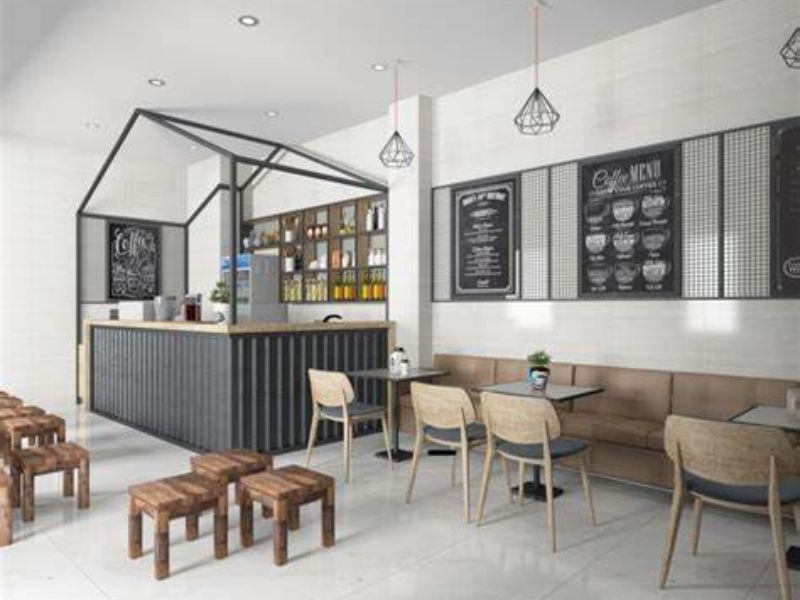 Thiết kế quán cafe trong nhà với diện tích nhỏ nhưng vẫn nổi bật 