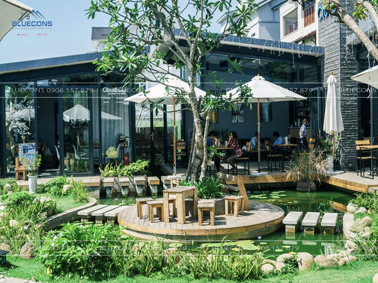 THIẾT KẾ QUÁN CAFE SÂN VƯỜN VỪA ĐẸP VỪA ĐƠN GIẢN