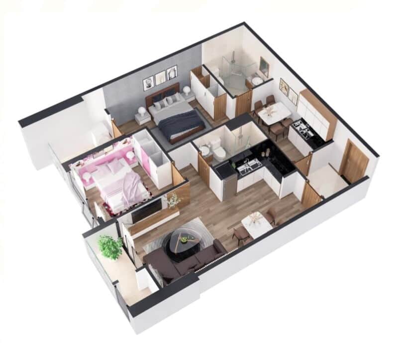 Cách Bố Trí Căn Hộ 50m2 1 cách bố trí căn hộ 50m2