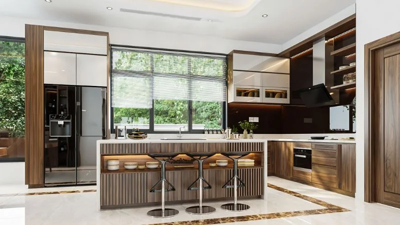 thiết kế bếp chung cư hiện đại
