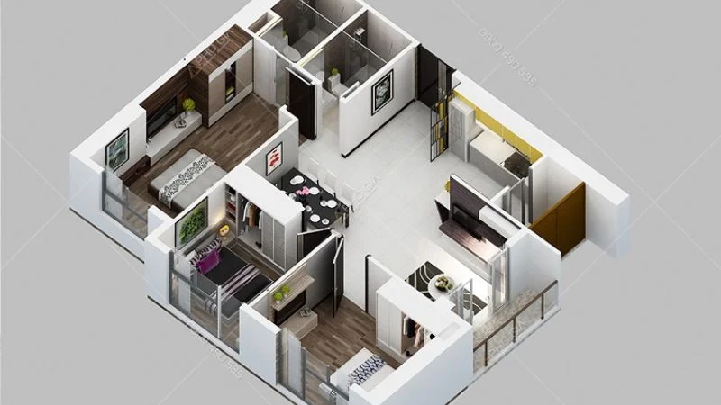 thiết kế nhà chung cư đẹp 100m2