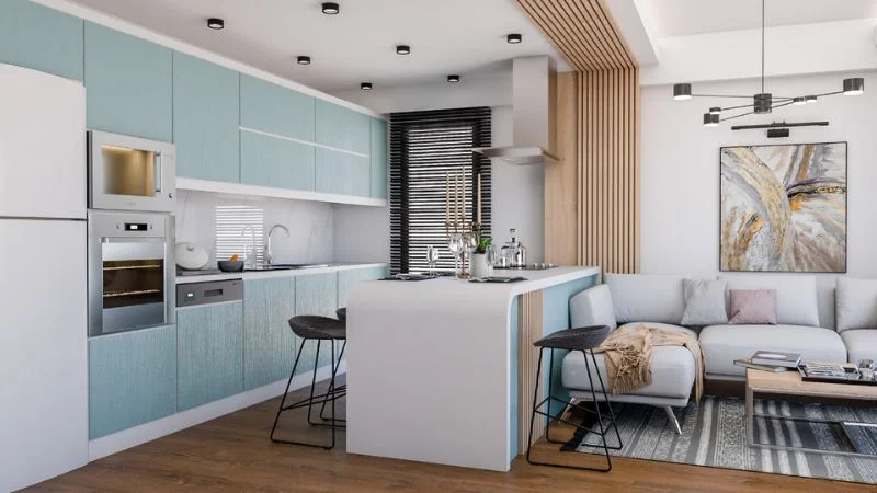 thiết kế bếp chung cư hiện đại