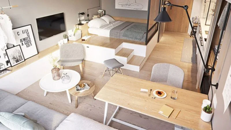 thiết kế căn hộ studio 35m2