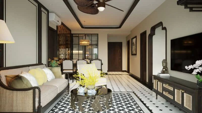 thiết kế chung cư phong cách indochine