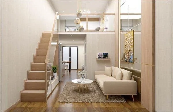Thiết kế căn hộ 30m2 có gác lửng
