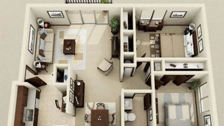 cách bố trí căn hộ 50m2