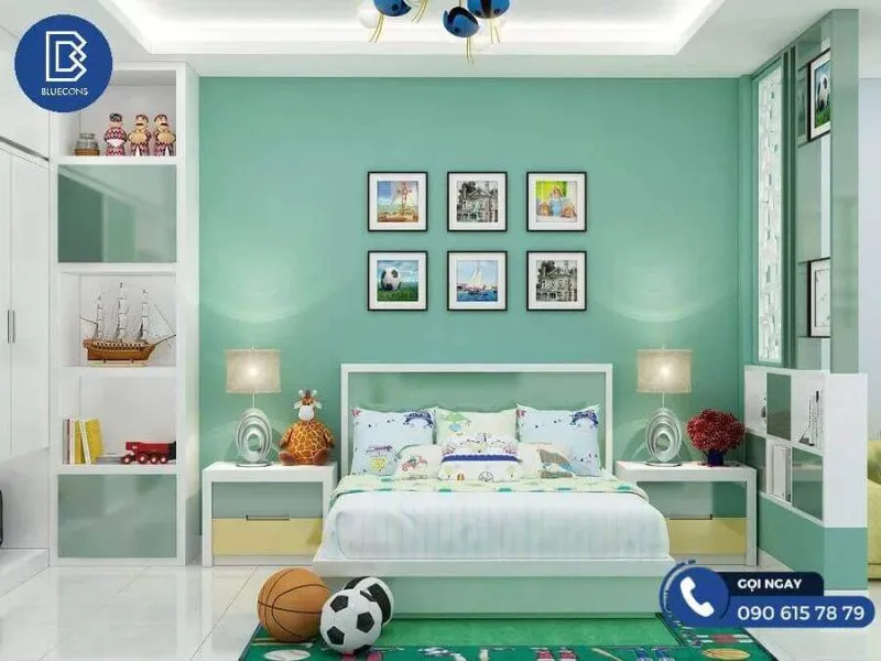 Giuong-ngu-son-mau Giường ngủ gỗ không chân