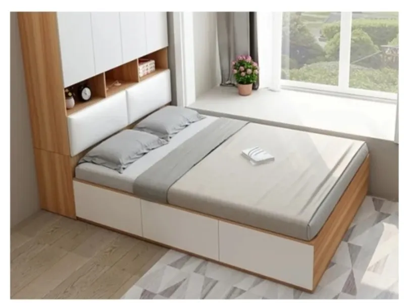giuong-ngu-gan-lien-tu-hoc-trang-tri Mẫu giường ngủ gỗ mdf đẹp