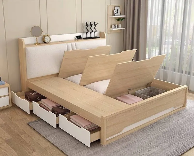 go-cong-nghiep Giường ngủ gỗ có ngăn kéo giá rẻ số 1 tphcm