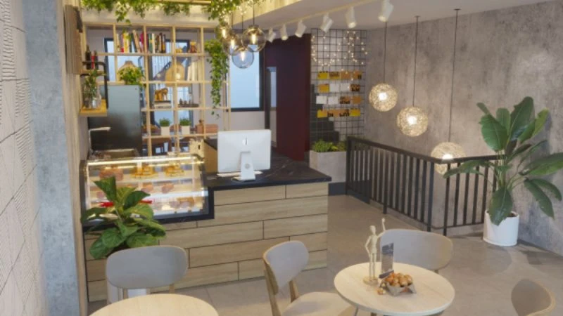 hinh-anh-quan-cafe-dien-tich-5x20-1 Những Mẫu Thiết Kế Quán Cafe 5x20