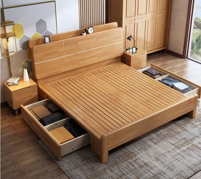 Mẫu giường ngủ gỗ mdf đẹp