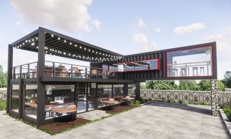 Thiết kế quán cafe 2 tầng 