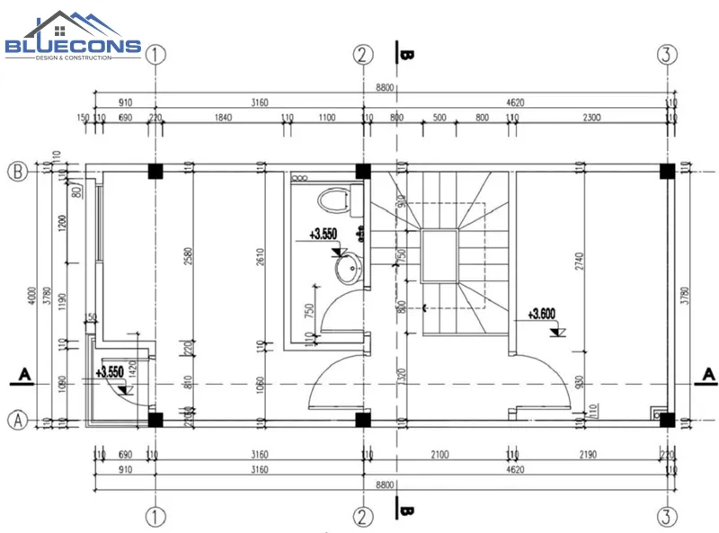 Thiet-ke-ban-ve-nha-1-tang-4x8m 25+ mẫu bản vẽ nhà đơn giản, đẹp và sang trọng nhất