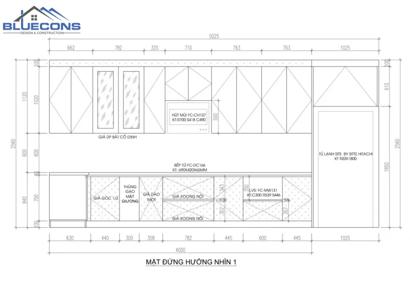 Bản vẽ tủ bếp