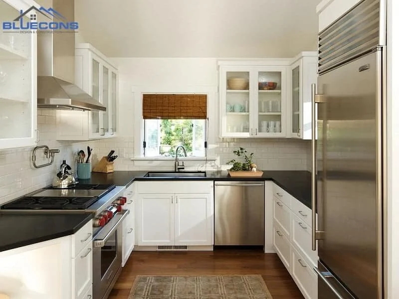 Thiết kế mẫu tủ bếp chữ U đẹp