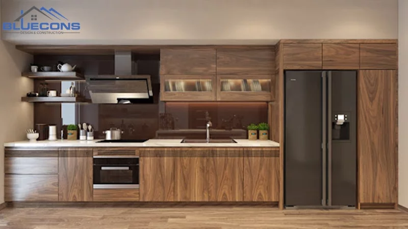 Tủ bếp gỗ Veneer