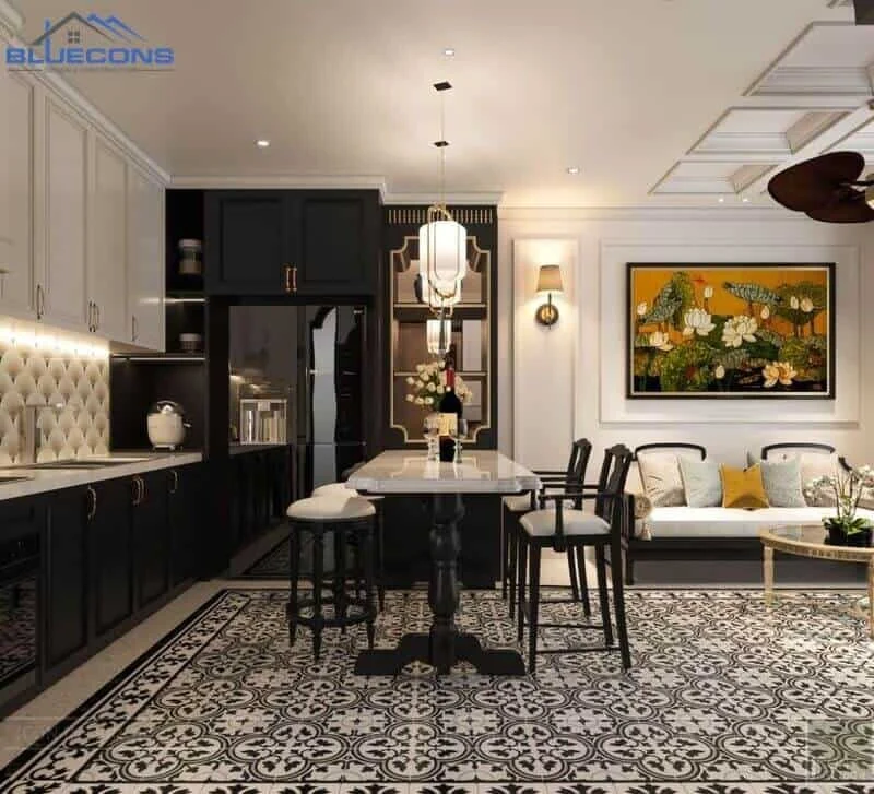 Mẫu nhà bếp đẹp Indochine