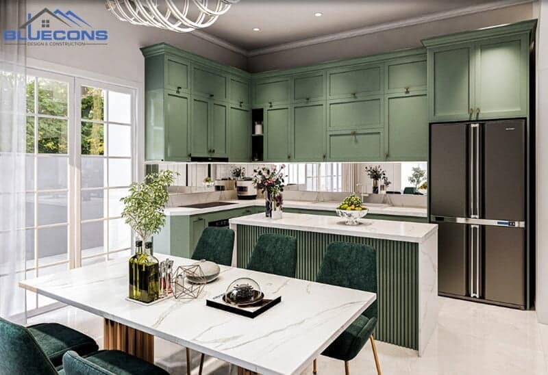 Bảng báo giá thiết kế nội thất cập nhật mới nhất 2023 10 Mẫu phòng bếp tân cổ điển