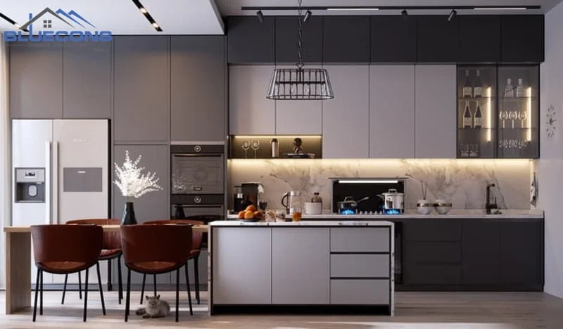 Mẫu nhà bếp đẹp sử dụng đảo bếp