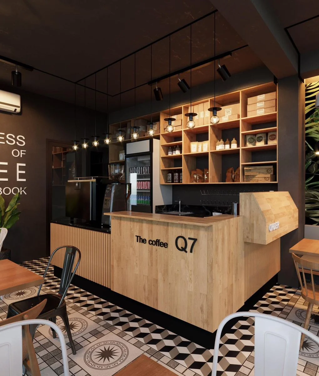 Quầy Cafe Bằng Gỗ Công Nghiệp 3