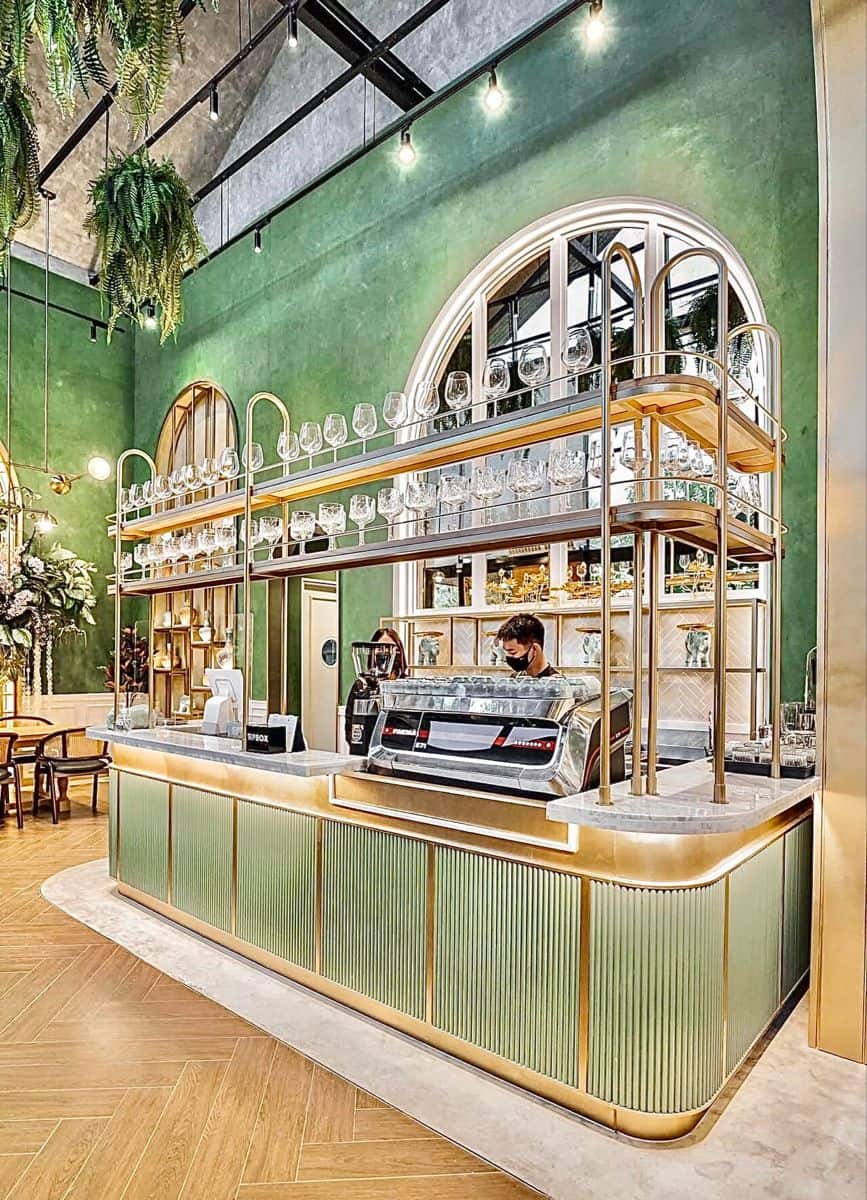 Quầy Cafe Bằng Gỗ Kết Hợp Khung Sắt 7 Quầy cafe bằng gỗ kết hợp khung sắt