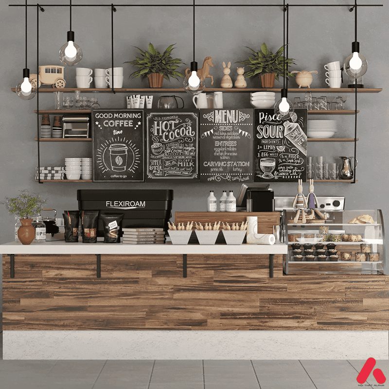 Quay-cafe-bang-go-op-da-4 Quầy cafe bằng gỗ ốp đá