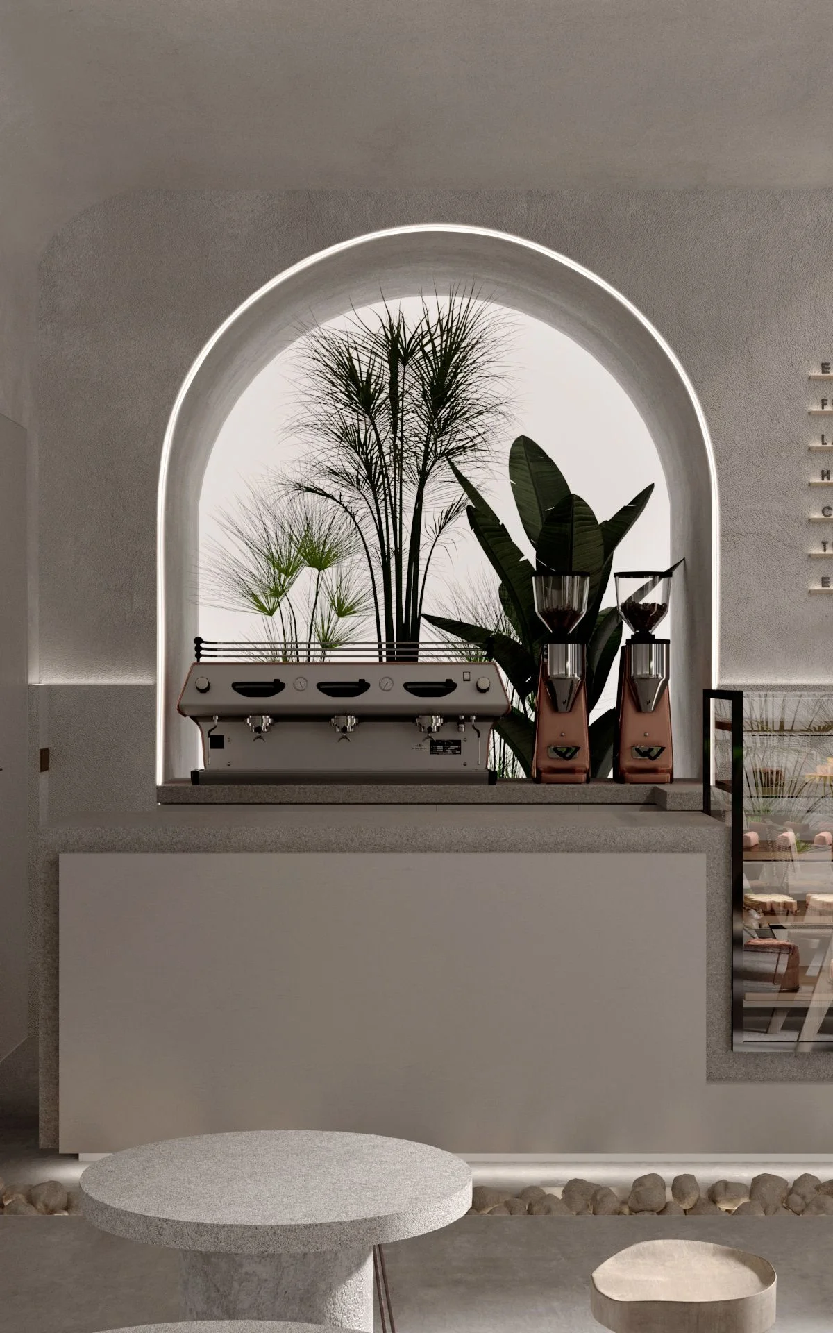Quầy cafe đơn giản